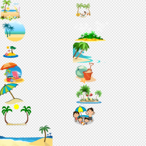 Beach Cartoon PNG Transparent Images Download