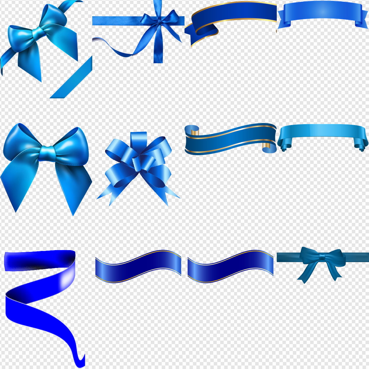 Blue Ribbon PNG Transparent Images Download - PNG Packs