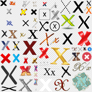 X Letter PNG Transparent Images Download